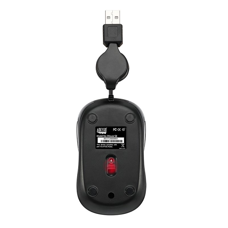 Adesso IMOUSE S8L Mouse - USB 2.0 - Optical - 3 Button(s)- Blue - Scroll Wheel-Symmetrical